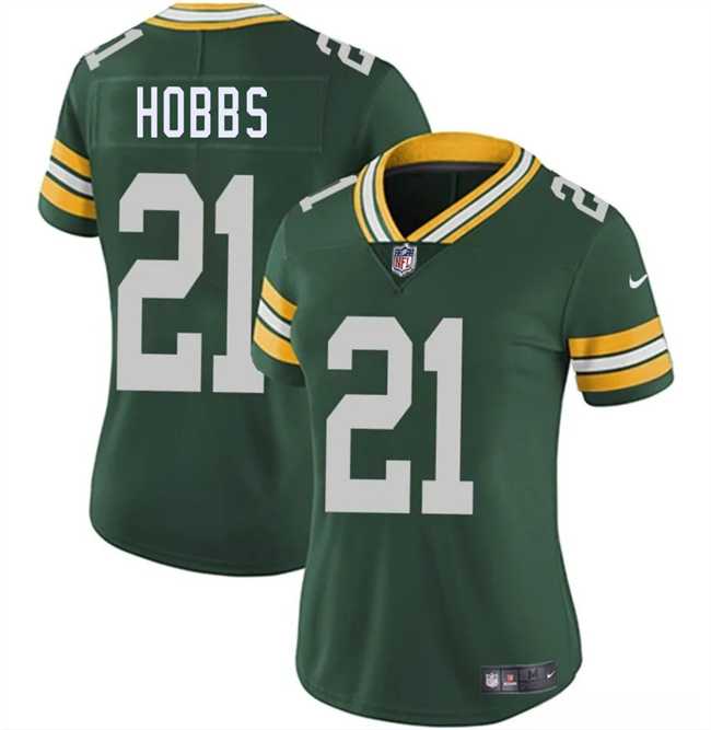 Womens Green Bay Packers #21 Nate Hobbs Green 2025 Vapor Untouchable Limited Stitched Jersey Dzhi